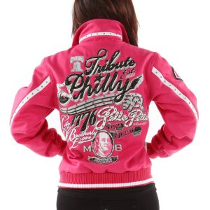 Women Pelle Pelle Tribute Philly MB 1682 City of Brother Pink Wool Jacket