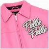 Women Pelle Pelle World Famous Soda Club Pink Crop Leather Jacket