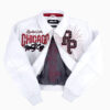Women Pelle Pelle X TB Chicago Windy City White Leather Jacket