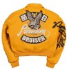 Women Pelle Pelle Yellow American Bruiser Women Crop Leather Jacket
