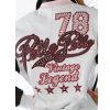 Women Vintage Legend Varsity White Leather Jacket