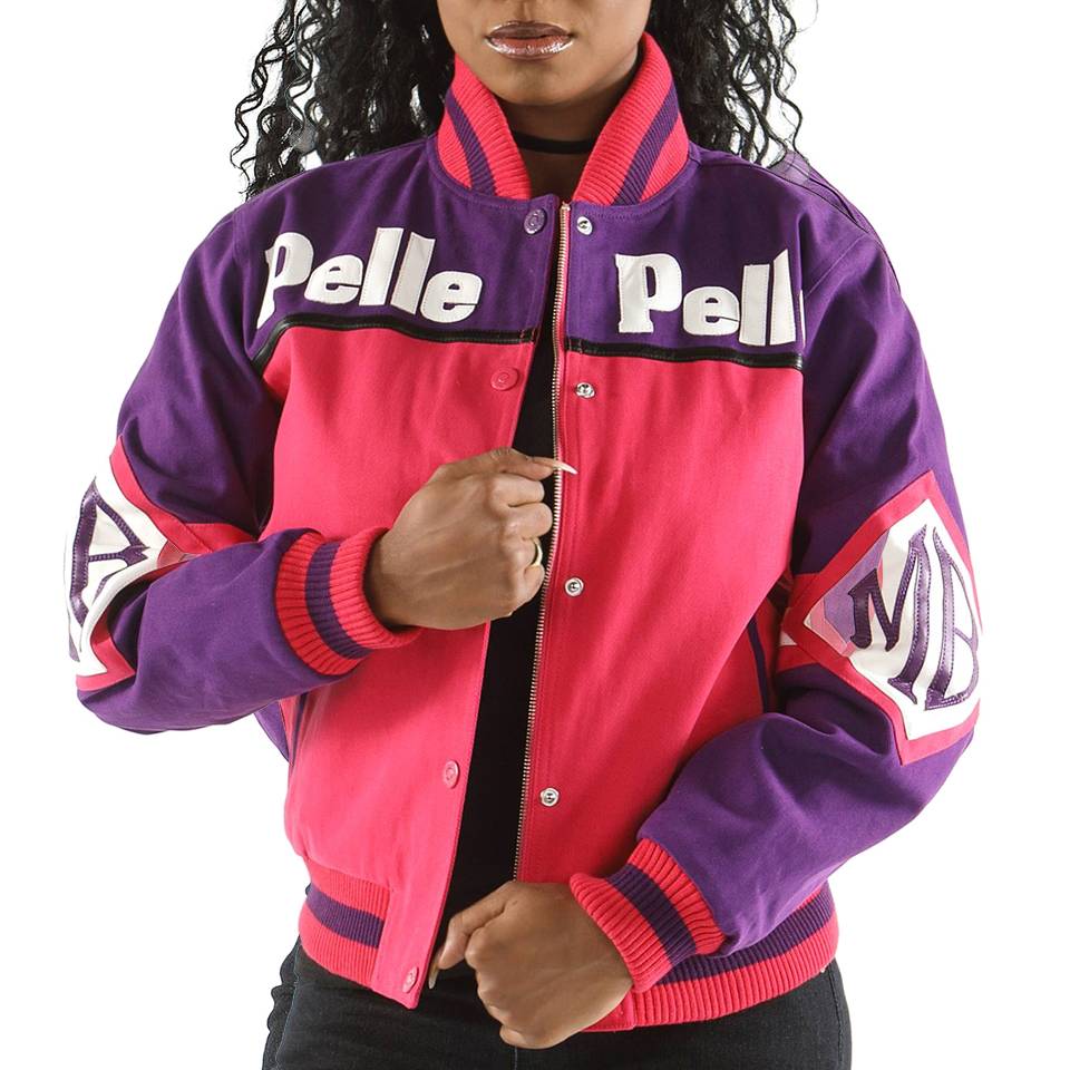Women's Pelle Pelle Soda Club MB Pink Varsity Wool Jacket