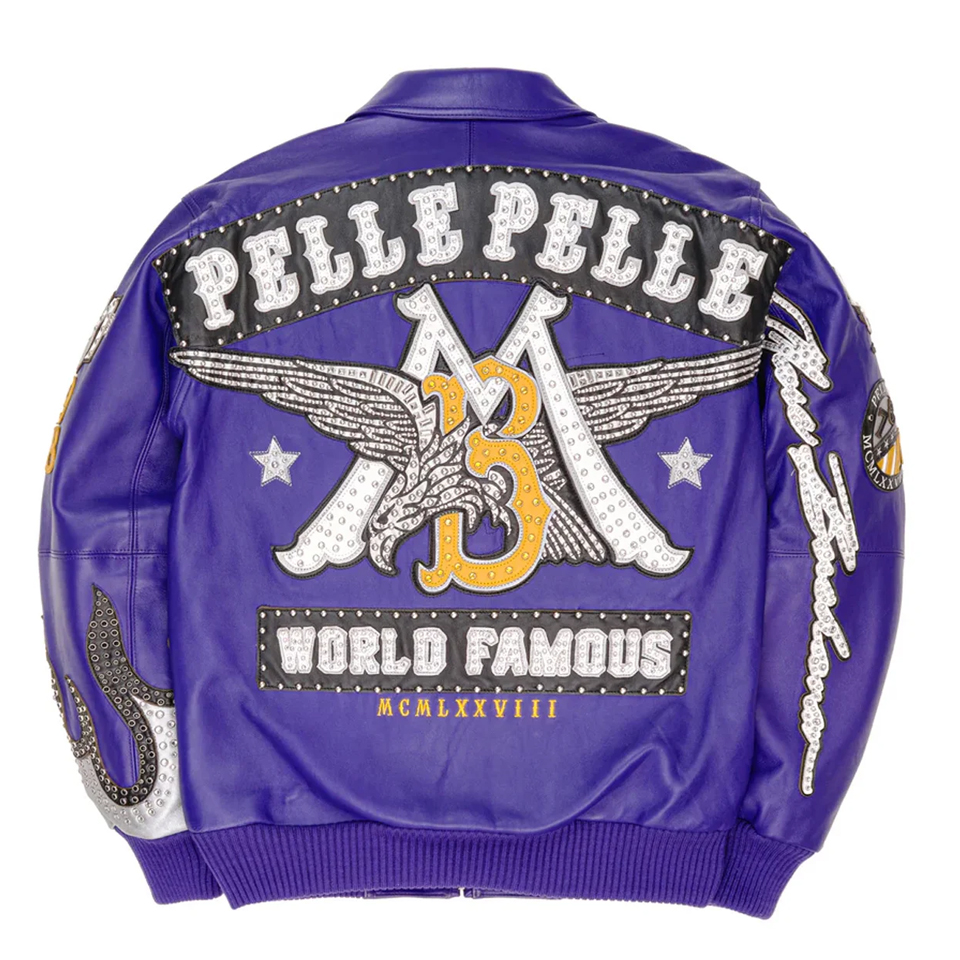 World Famous Pelle Pelle MB Purple Leather Jacket