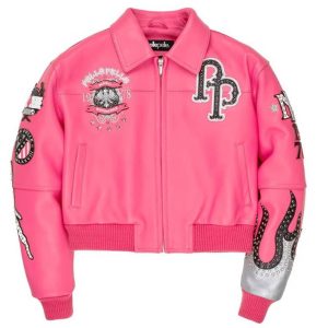 World Famous Pelle Pelle Pink Women Crop Jacket