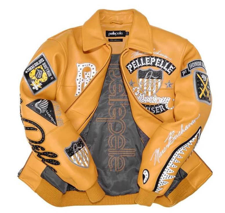 Yellow Pelle Pelle American Bruiser MB Limited Edition Plush Leather Jacket