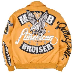 Yellow Pelle Pelle American Bruiser MB Plush Leather Jacket