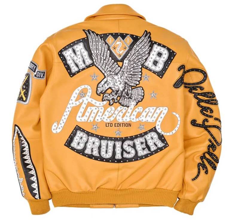 Yellow Pelle Pelle American Bruiser MB Plush Leather Jacket