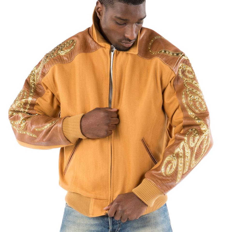 Yellow Pelle Pelle Shoulder Crest Script Jacket